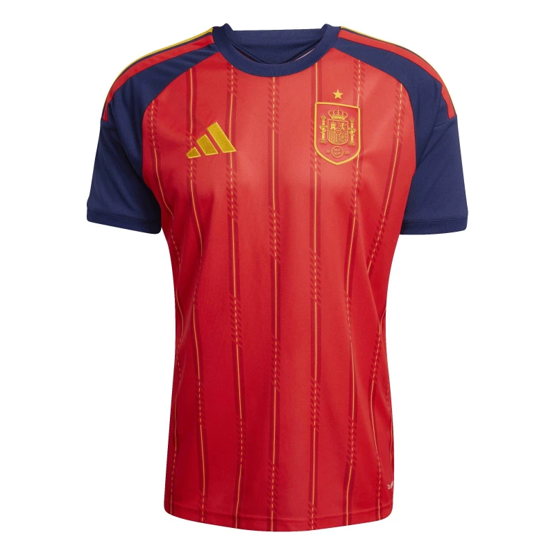 Image of adidas Spain Home Shirt World Cup 2026 Mens Red/Blue male L