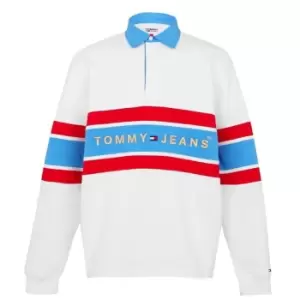 Image of Tommy Jeans Archive Rugby Polo Shirt - White