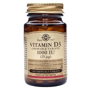 Image of Solgar Vitamin D3 1000IU 25 amp181g Chewable Tablets 100 Tabs