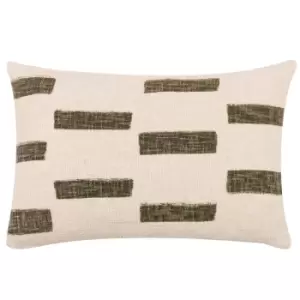 Image of Terra New Printed Slub Cotton Cushion Moss, Moss / 40 x 60cm / Polyester Filled
