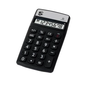 Image of 5 Star Handheld 8 Digit 3 Key Memory Battery Powered Calculator
