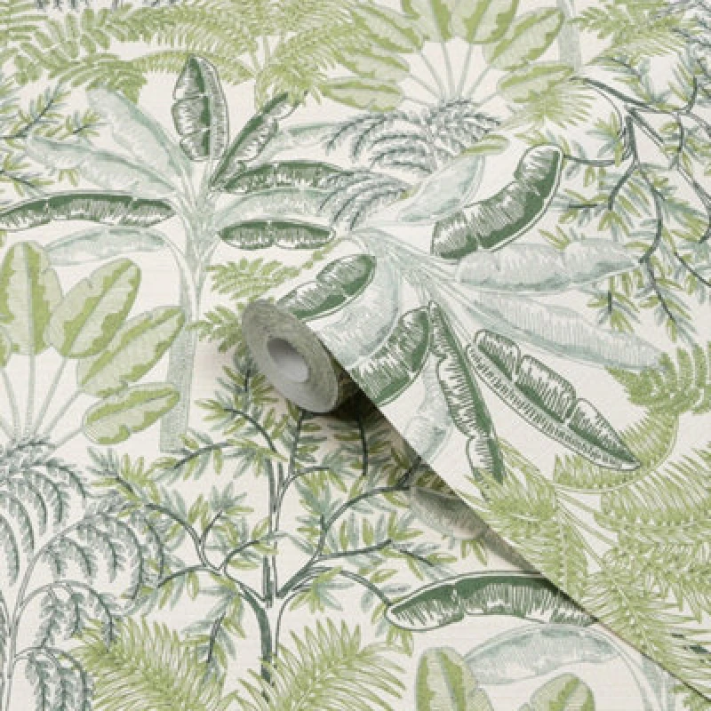 Image of Superfresco Easy Superfresco Easy Intrigue Trees Wallpaper in Green Size: 10000mm_x_520mm Green 10000mm_x_520mm Unisex 5011583652307
