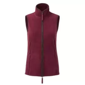 Image of Premier Womens/Ladies Artisan Fleece Gilet (S) (Burgundy/Brown)