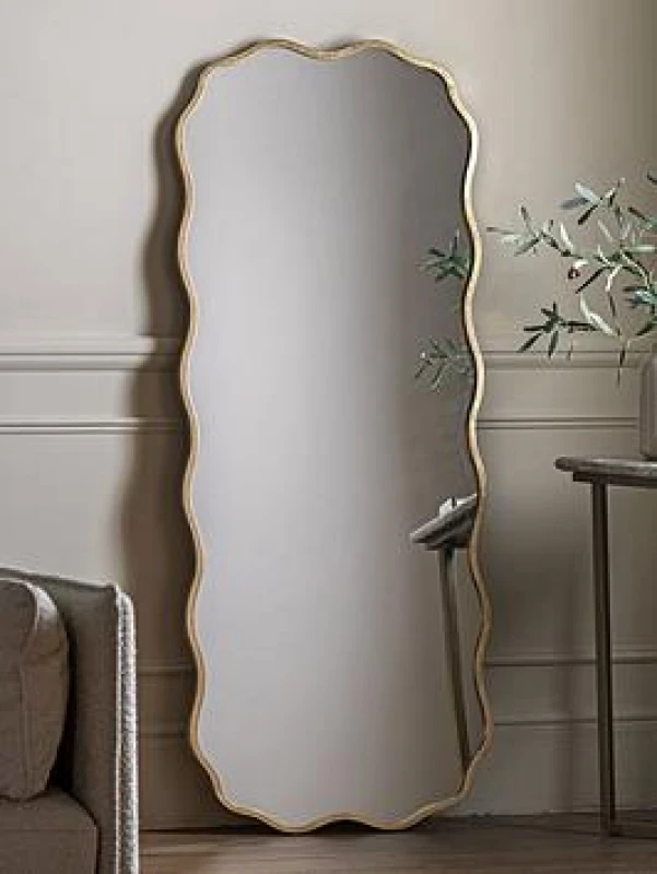 Image of Eula Wavy Rectangle Full Length Leaner Mirror