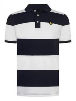 Image of Lyle & Scott Boys Short Sleeve Wide Stripe Polo Shirt - White