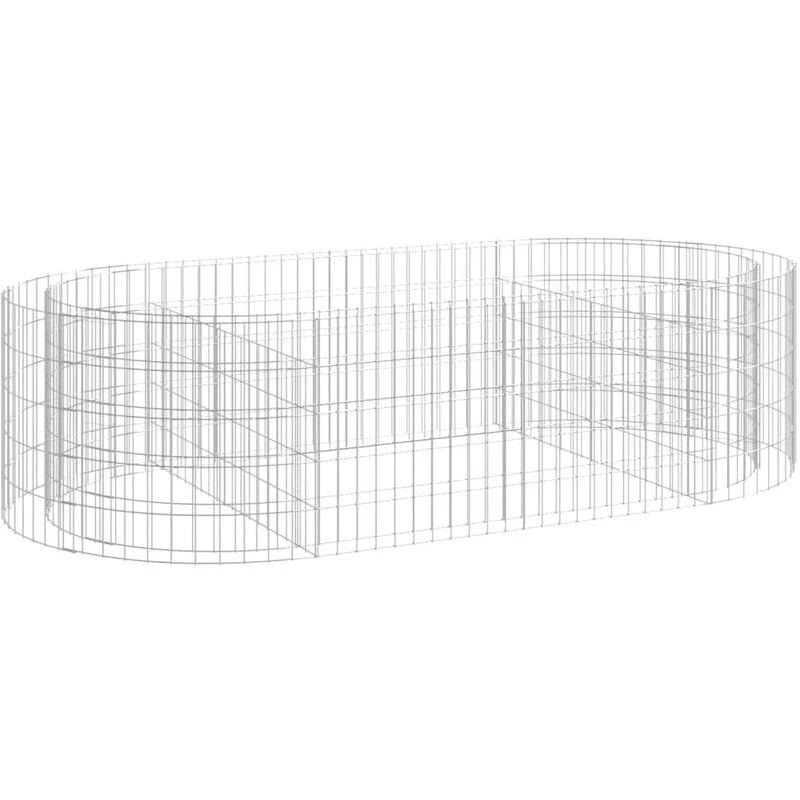 Image of vidaXL Gabion Raised Bed Galvanised Iron 200x100x50 cm, Silver 152040