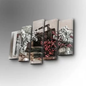 Image of 5PUC-095 Multicolor Decorative Canvas Painting (5 Pieces)