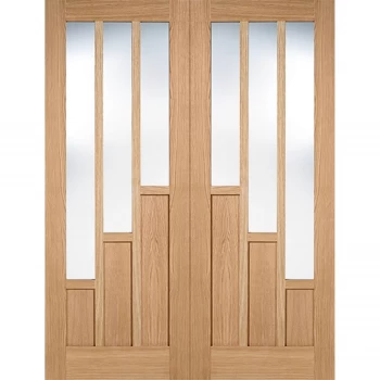 Image of Coventry Internal Glazed Prefinished Oak 3 Lite Pair Doors - 1524 x 1981mm