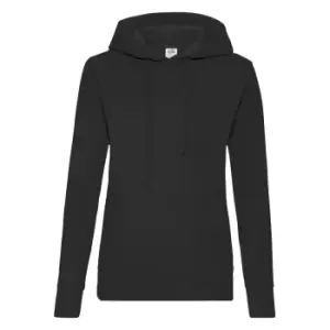 Image of Fruit Of The Loom Ladies Lady Fit Hooded Sweatshirt / Hoodie (M) (Black)