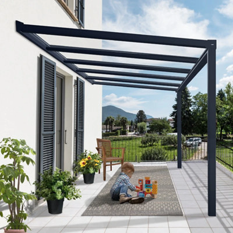 Image of Palram - Canopia Stockholm Grey Patio Cover (H)3.4M (W)3.7M