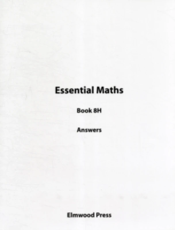 Image of Essential Maths 8H Answers Paperback / softback