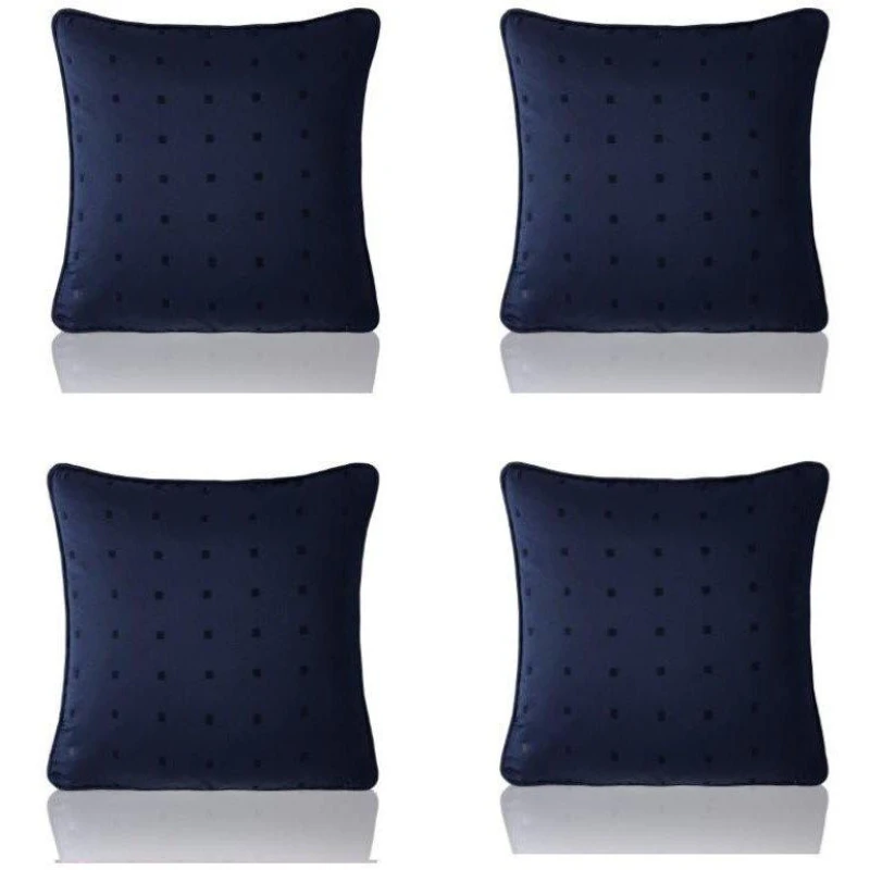 Image of Alan Symonds Semi Plain Dobby Square Geometric Woven Jacquard C Navy unisex 45x45cm