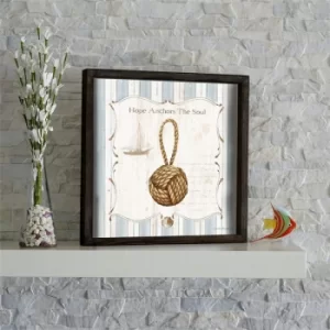 Image of KZM576 Brown Blue White Decorative Framed MDF Painting