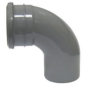 Image of FloPlast SP161G Soil Pipe 92.5 Deg Bend Socket/Spigot - Grey 110mm