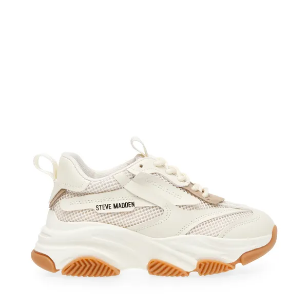 Image of Steve Madden White/Gum Possession Trainer White Female 7 223990UK