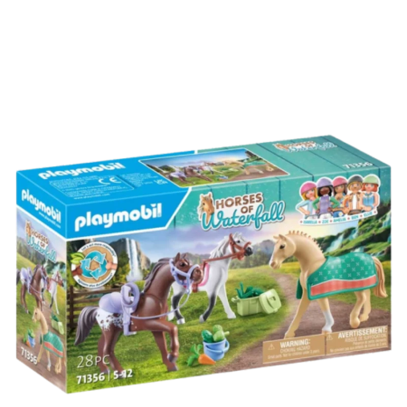 Image of PLAYMOBIL Playmobil Horses of Waterfall 3 horses: Morgan, Quarter Horse & Shagya Arab 71356 71356
