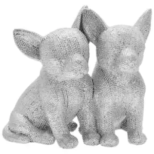 Image of Silver Art Chihuahua Twins Ornament