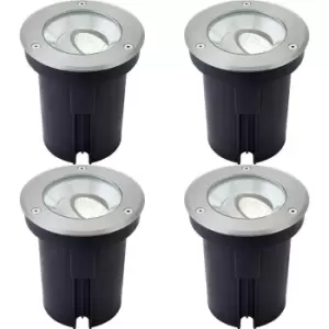 Image of 4 PACK Stainless Steel IP67 Ground Light - 13W Cool White LED - Tilting Head