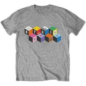 Image of BT21 - Blocks Unisex Medium T-Shirt - Grey