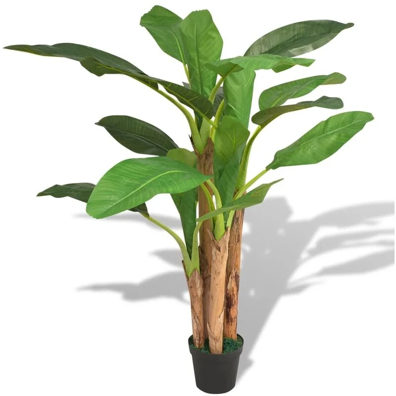 Image of vidaXL Artificial Banana Tree Plant with Pot 175cm Green Fake Lifelike Indoor