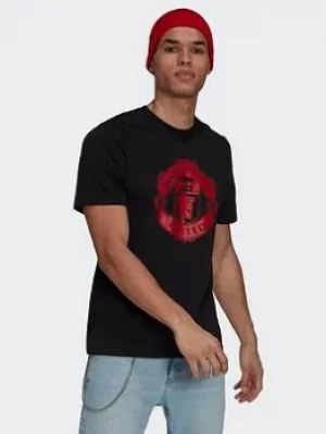 Image of adidas Manchester United T-Shirt, Black, Size S, Men