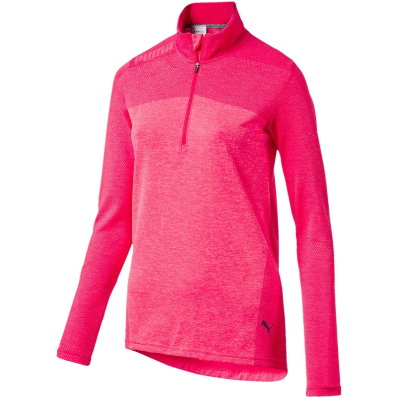 Image of Puma (13) Evoknit Golf Seamless 1/4 Zip Womens Pink female 10 (S)
