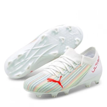 Image of Puma Ultra 3.1 Junior FG Football Boots - White/Red