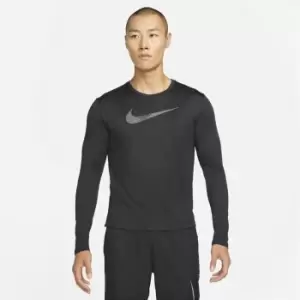 Image of Nike UV Run Division Miler Mens Running Top - Black