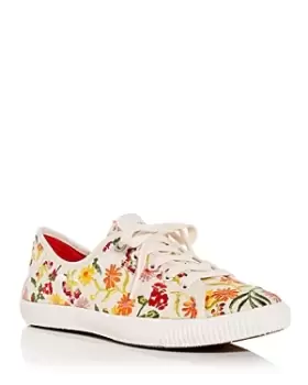 Image of kate spade new york Womens Tennison Floral Embroidered Low Top Sneakers