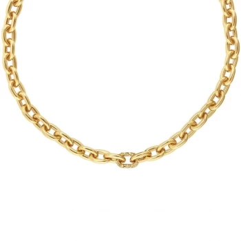 Image of Ladies Adore Base metal Shimmer Lozenge Chain & Pave Necklace