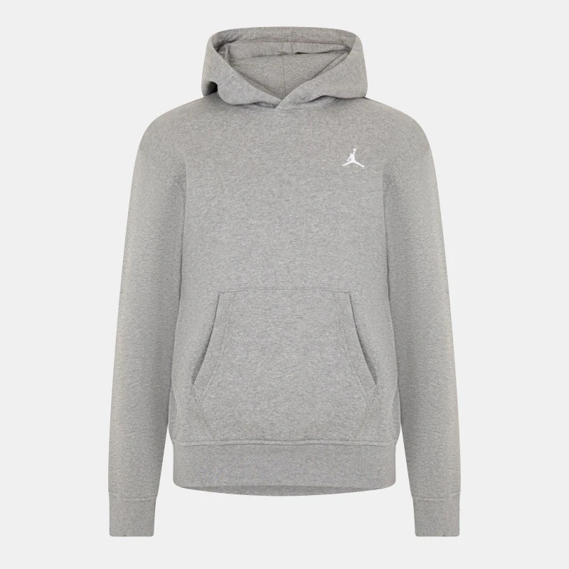 Image of Air Jordan Essential Mens Fleece Pullover Hoodie Carbon Hthr/Wht male M