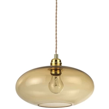 Image of Ideal Lux Lighting - Ideal Lux Blob - 1 Light Dome Ceiling Pendant Light Amber, E27