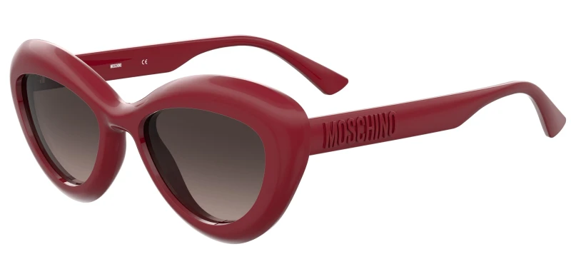 Image of Moschino Womens Cat Eye Round Sunglasses Red female 55 cm