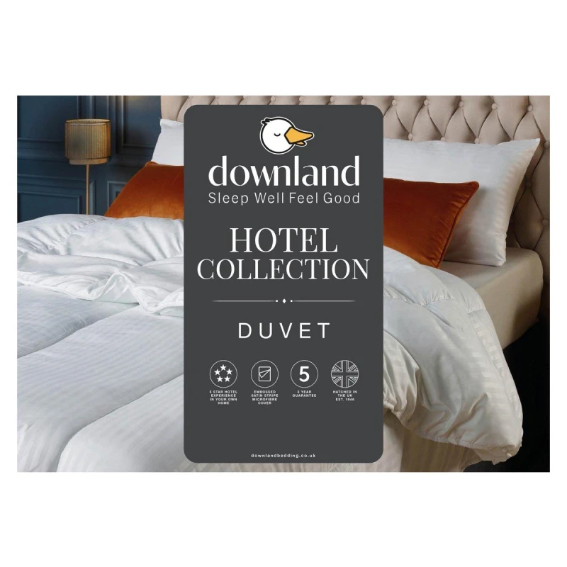 Image of Downland Hotel Collection Stripe 13.5 Tog Duvet - White White Single