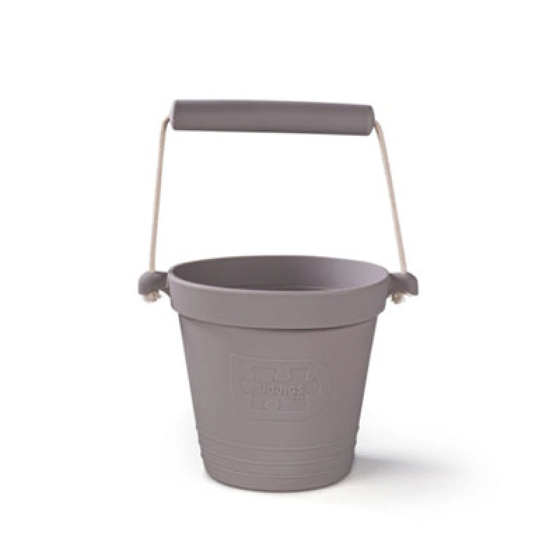 Image of Bigjigs Toys Silicone Activity Bucket - Stone Grey