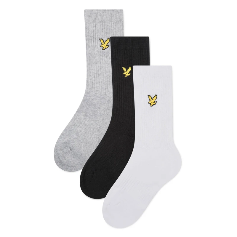 Image of Lyle and Scott Lyle 3Pk Socks Jn00 Crew Socks UK3-5/S Multi 41754999215