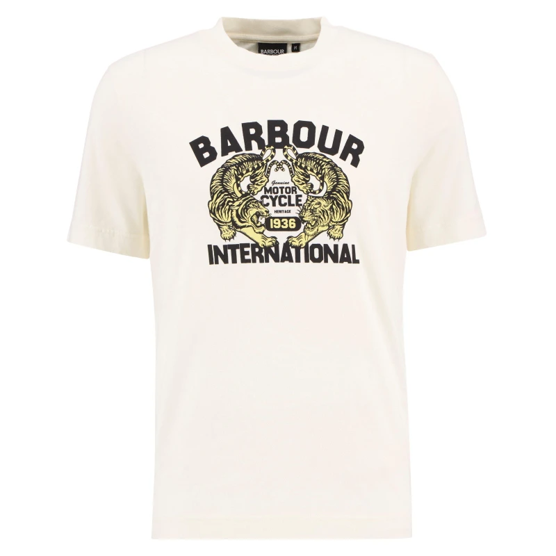 Image of Barbour International Mens Talisman Graphic T-Shirt Whspr Wht WH32 male M