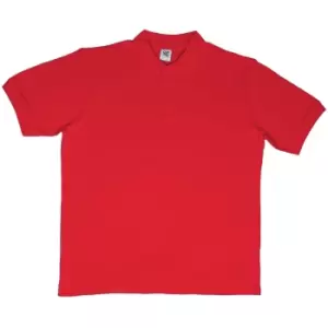 Image of SG Mens Ring-Spun Cotton Short Sleeve Polo Shirt (L) (Red)