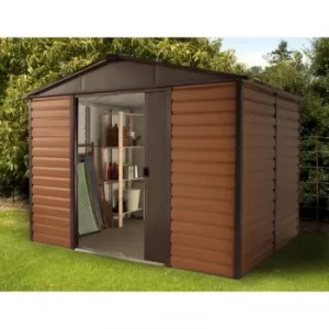 Image of 10x8ft Yardmaster Woodgrain Metal Shed