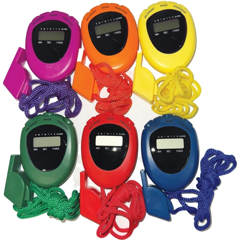 Image of Sports Directory Coloured Stopwatch & Whistle Pack Neutral male One Size