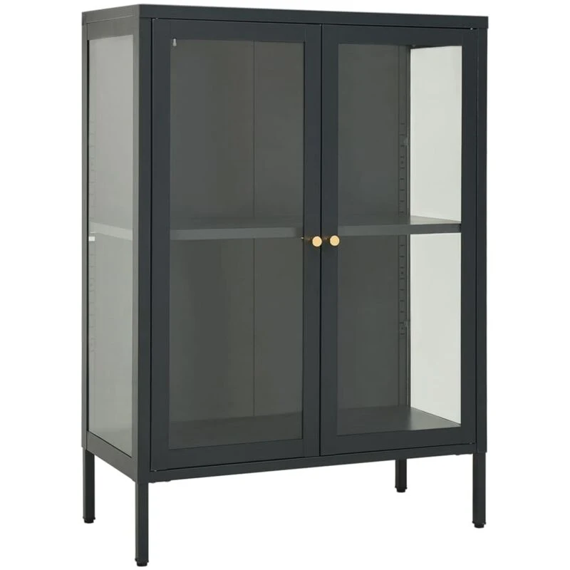Image of VIDAXL Sideboard Anthracite 75x35x105cm Steel and Glass Vidaxl 8720286564370