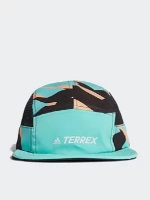 Image of adidas Terrex Primegreen Aeroready Graphic Five-panel Cap, Green/Black/Yellow, Size M/L, Men
