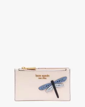 Image of Kate Spade Dragonfly Embellished Small Slim Bifold Wallet, Morning Beach Multi, One Size
