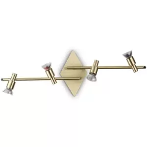 Image of Ideal Lux Slem 4 Light Ceiling Spotlight Bar Brass