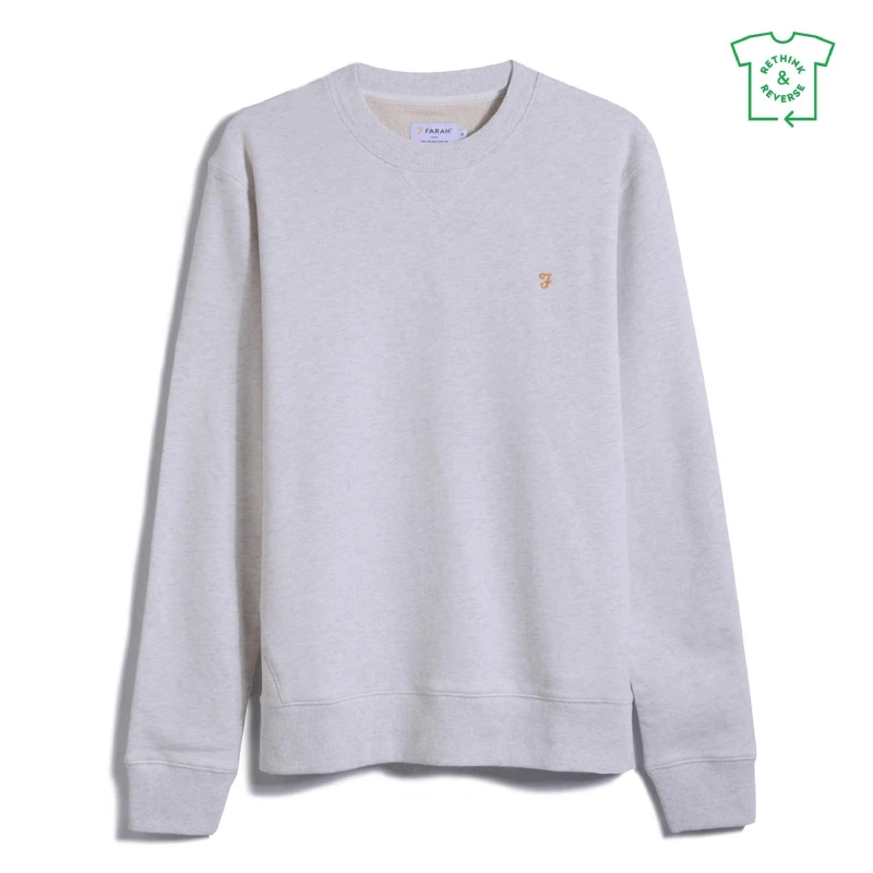 Image of Farah Bones Ls Crew - White White XS