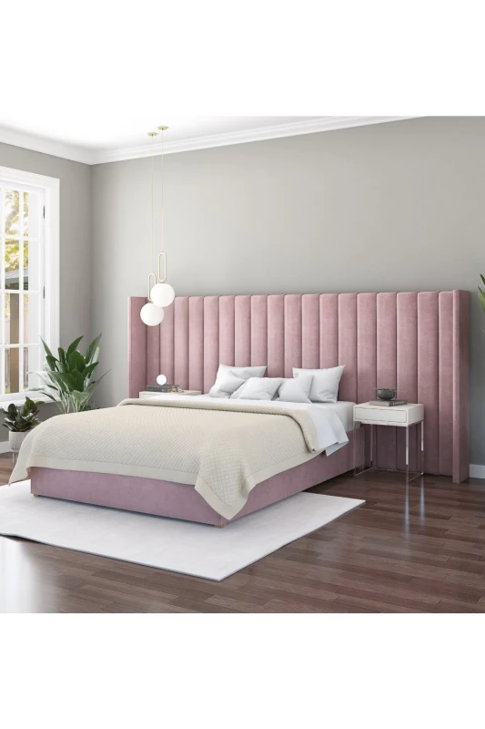 Image of Aspire Aspire Grandeur Headboard in Plush Navy in Light Pink Light Pink One Size Unisex 5057632213907