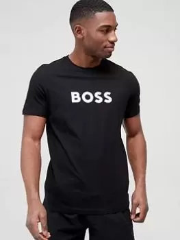 Image of BOSS Logo Swim T-Shirt, Black, Size L, Men