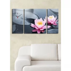 Image of 3P204045CS-2 Multicolor Decorative Canvas Wall Clock (3 Pieces)