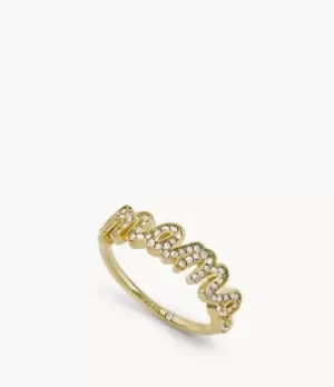 Image of Fossil Women Gold-Tone Brass Band Ring