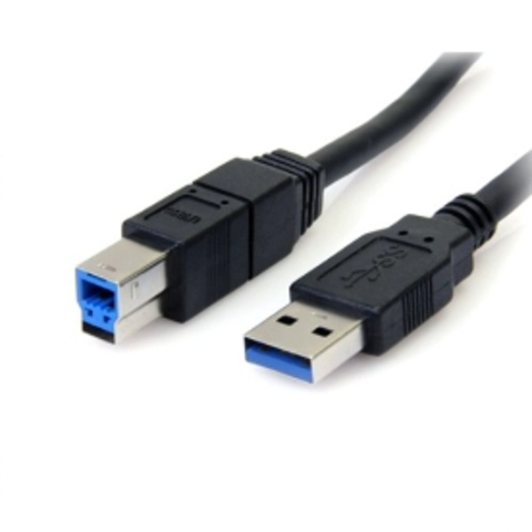 Image of StarTech 3m Black SuperSpeed USB 3.0 Cable Right Angle A to B MM